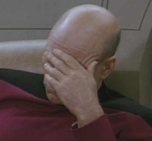 Picard from Star Trek burying face in palm